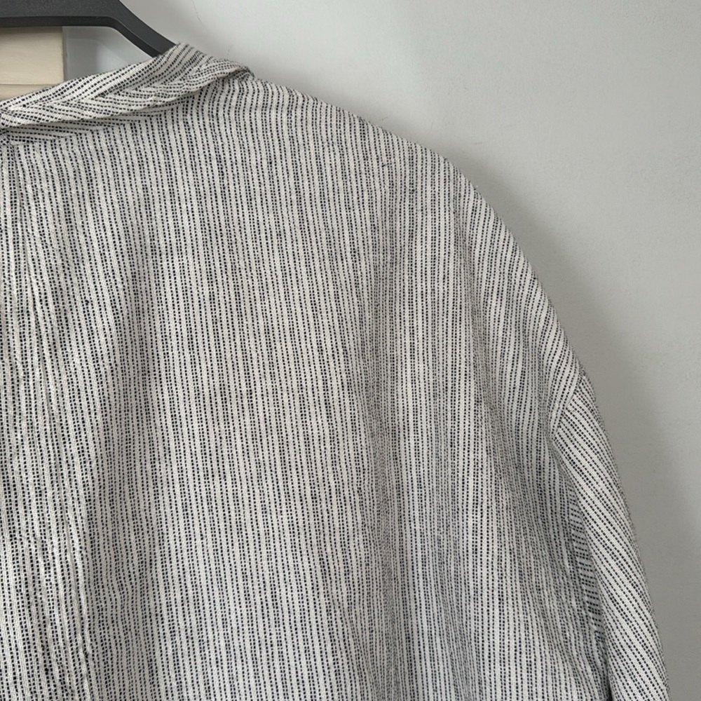 Eileen Fisher striped organic cotton/linen jacket - Picture 7 of 7